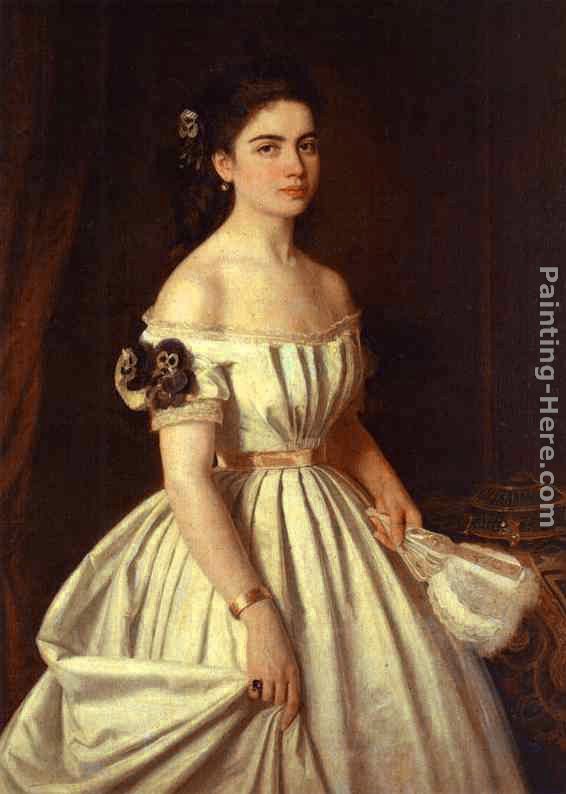 Portrait of E. Vasilchikova painting - Ivan Nikolaevich Kramskoy Portrait of E. Vasilchikova art painting